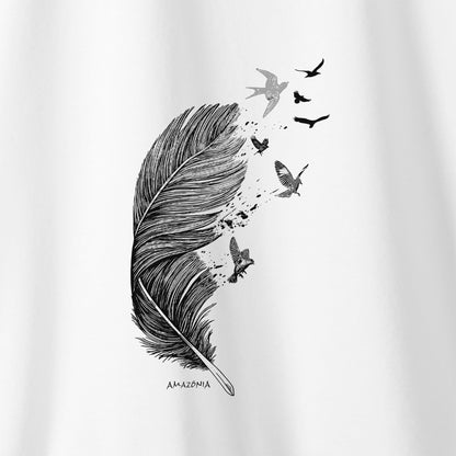 Camiseta Amazônia PÁSSAROS PENAS – BRANCO - cód 2218