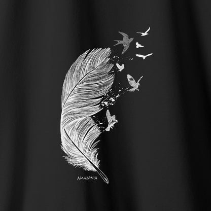 Camiseta Amazônia PÁSSAROS PENAS – PRETO - cód 2218