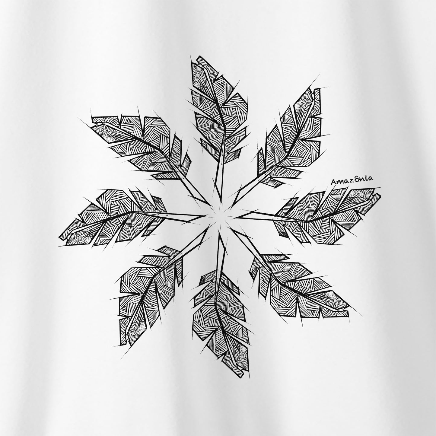 Camiseta Amazônia MANDALA DA FLORESTA - BRANCO - cód 2234
