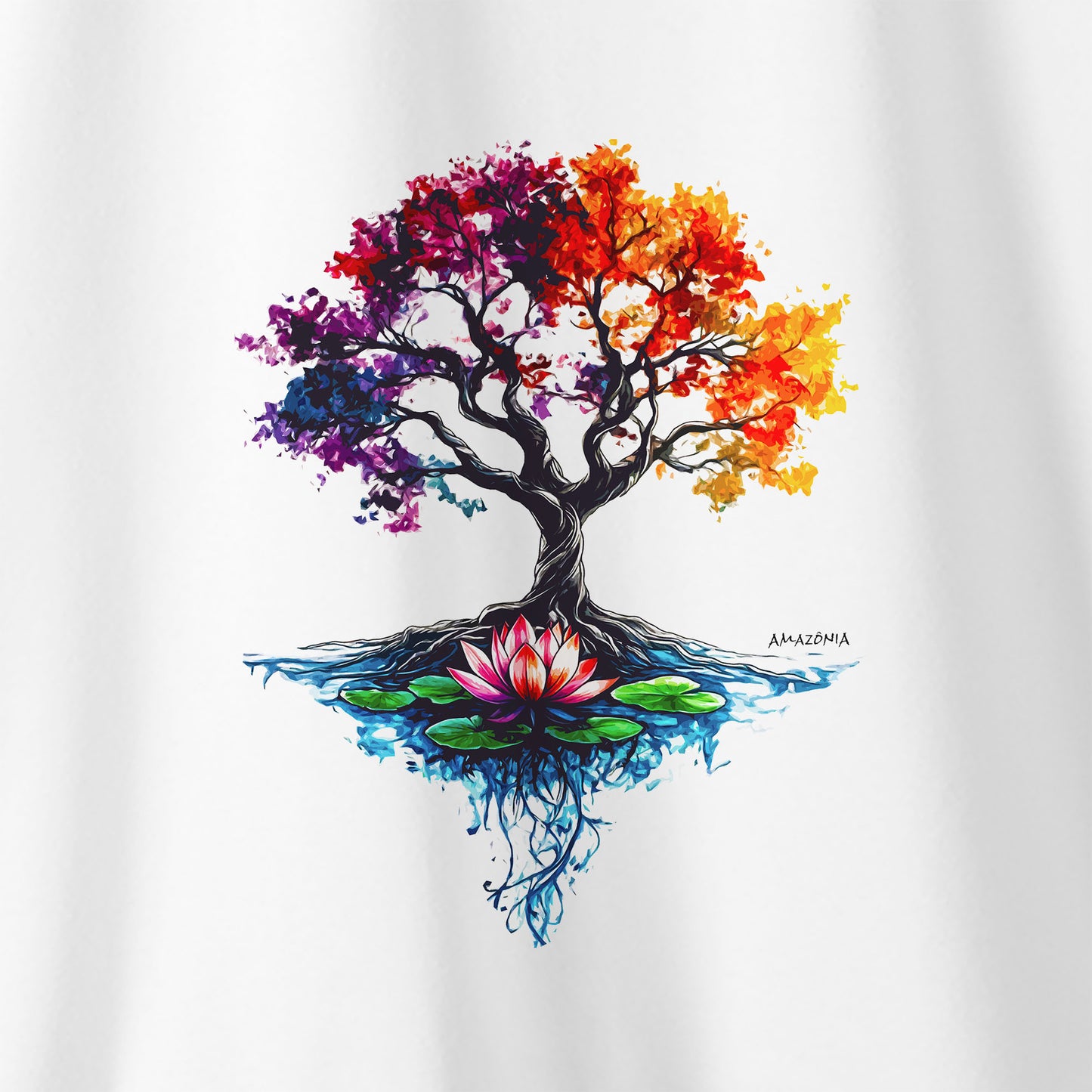 Camiseta Amazônia ÁRVORE DA VIDA - BRANCO - cód 2261