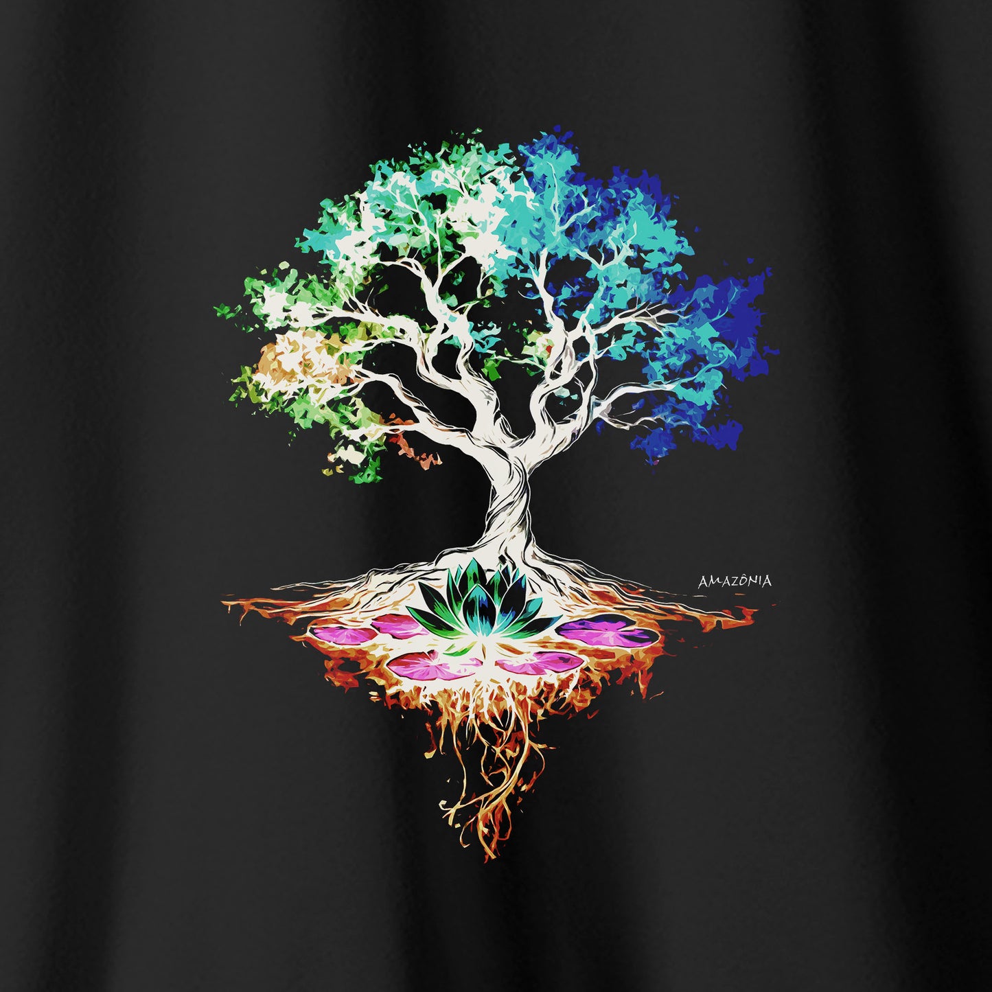Camiseta Amazônia ÁRVORE DA VIDA - PRETO - cód 2261