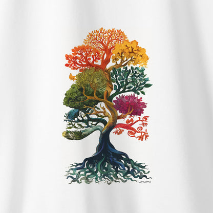 Camiseta Amazônia ÁRVORE CORES - BRANCO - cód 2267