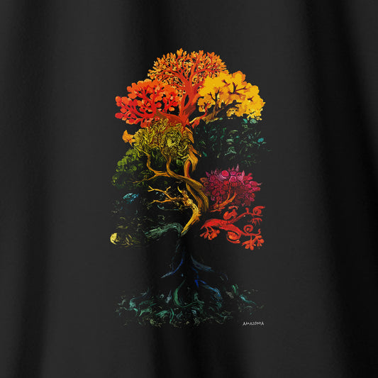Camiseta Amazônia ÁRVORE CORES - PRETO - cód 2267