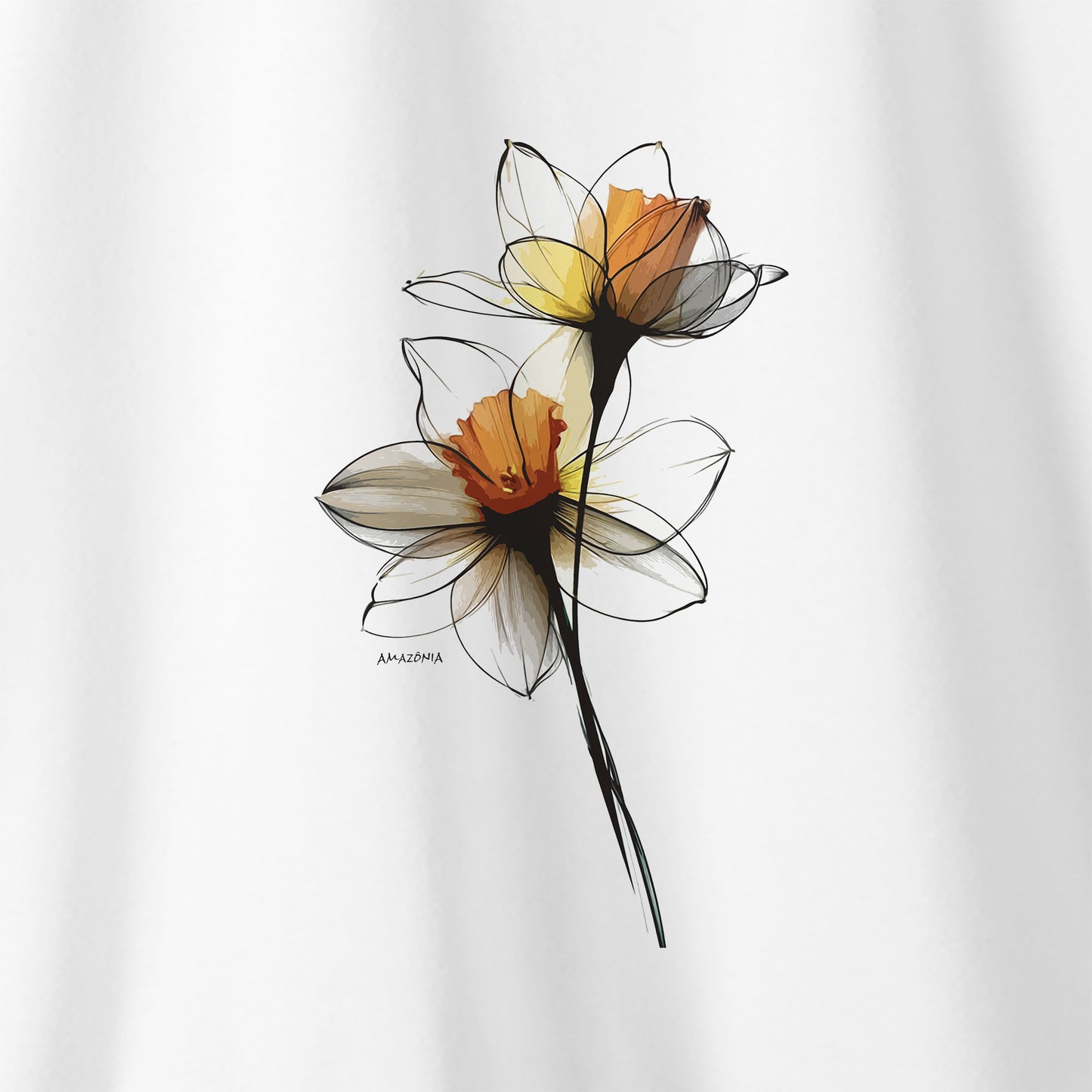 Camiseta Amazônia LINHAS DA FLOR - BRANCO - cód 2270