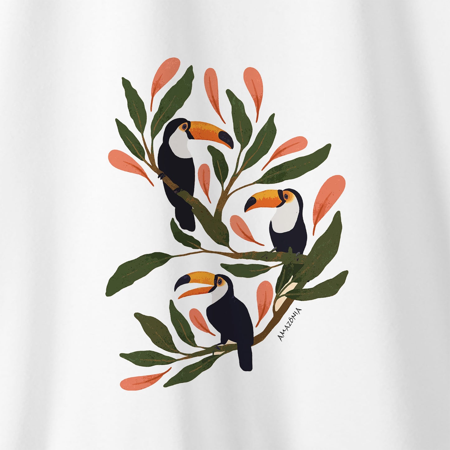 Camiseta Amazônia TUCANOS BRASIL - BRANCO - cód 2276