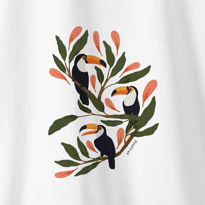 Camiseta Amazônia TUCANOS BRASIL - BRANCO - cód 2276