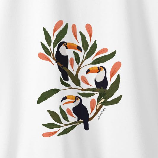 Camiseta Amazônia TUCANOS BRASIL - BRANCO - cód 2276
