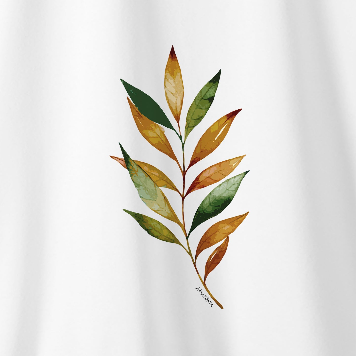 Camiseta Amazônia FOLHAGEM ORGÂNICA - BRANCO - cód 2281