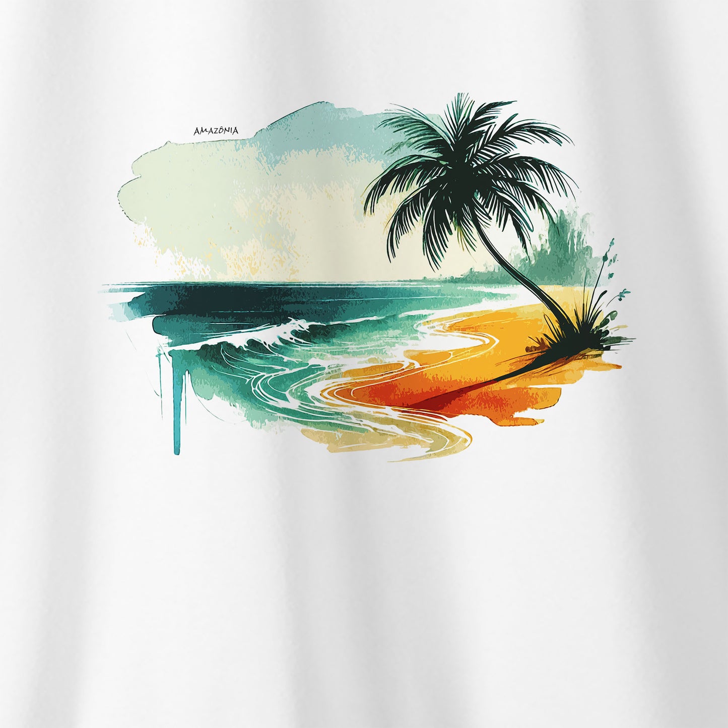 Camiseta Amazônia PRAIA DESERTA - BRANCO - cód 2287