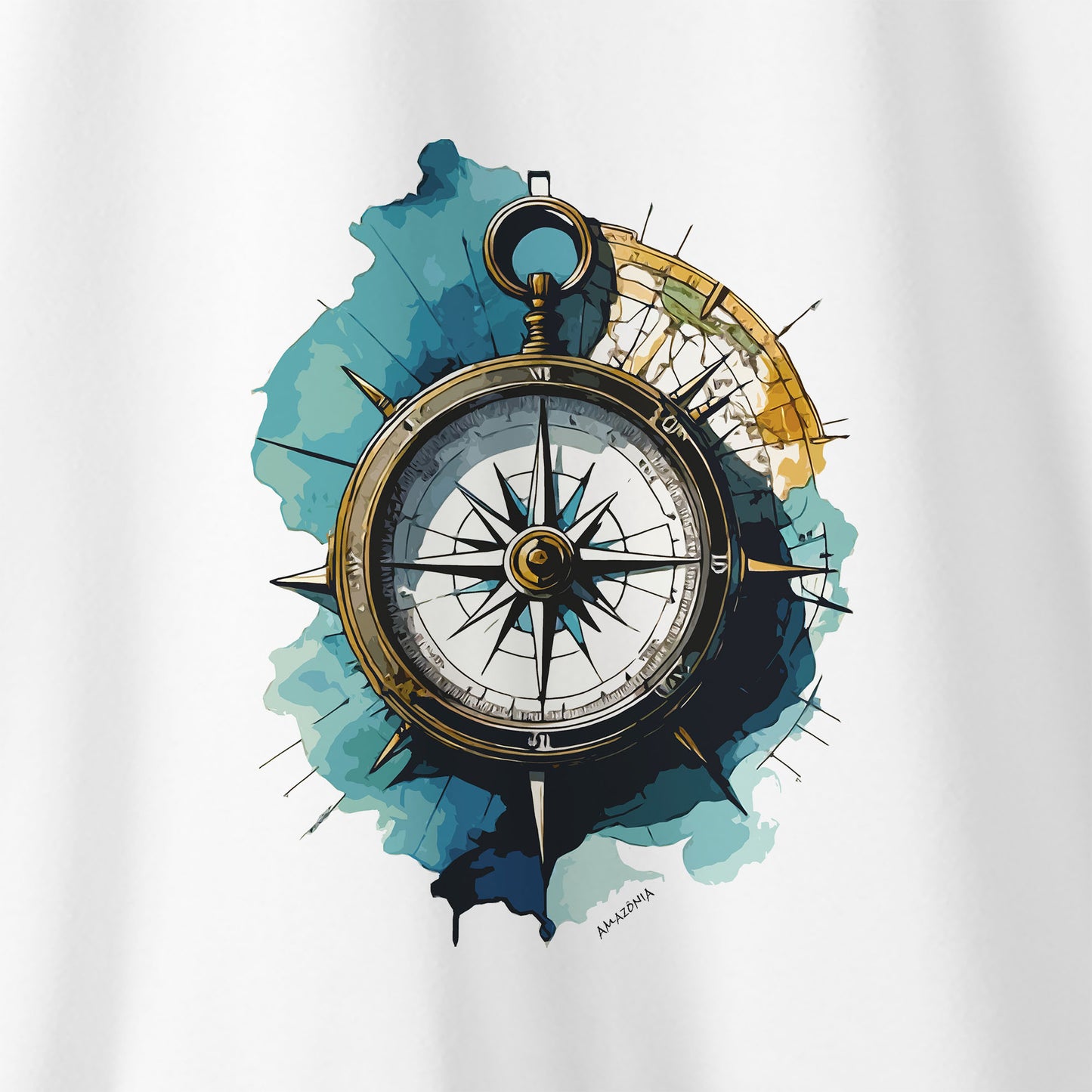 Camiseta Amazônia BÚSSOLA - BRANCO - cód 2291