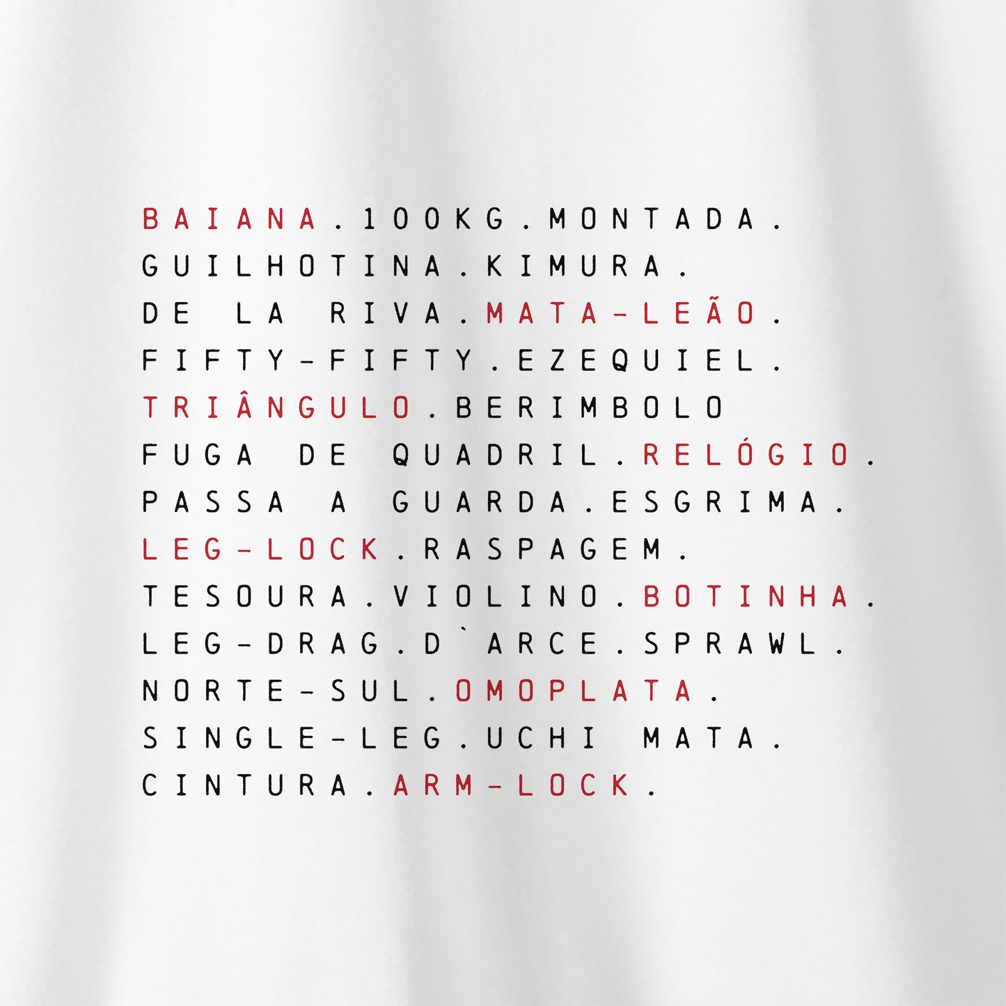 Camiseta Amazônia JIU-JITSU SEQUÊNCIA – BRANCO - cód 2327