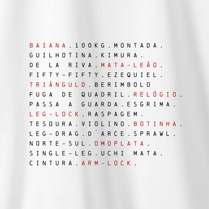 Camiseta Amazônia JIU-JITSU SEQUÊNCIA – BRANCO - cód 2327