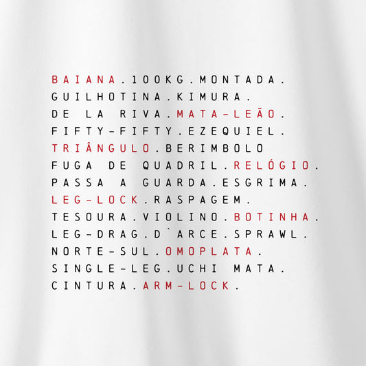 Camiseta Amazônia JIU-JITSU SEQUÊNCIA – BRANCO - cód 2327