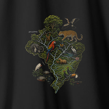 Camiseta Amazônia ECOLOGIA - PRETO - cód 2393
