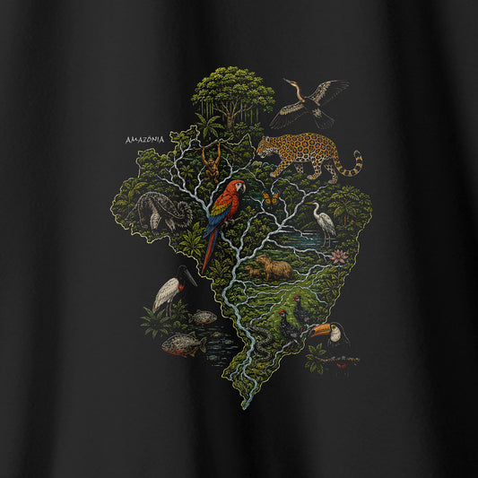 Camiseta Amazônia ECOLOGIA - PRETO - cód 2393