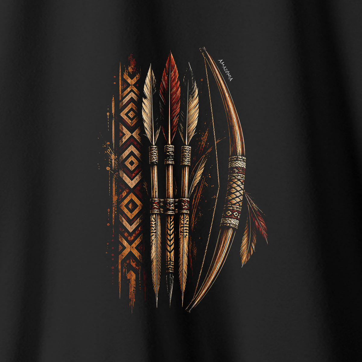 Camiseta Amazônia ARCO ANCESTRAL - PRETO - cód 2433