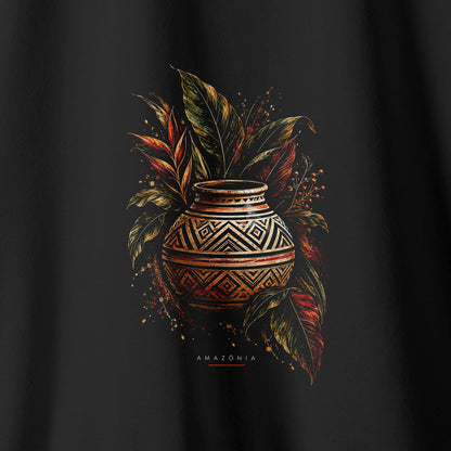 Camiseta Amazônia CERÂMICA MARAJOARA - PRETO - cód 2434