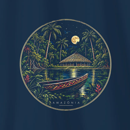 Camiseta Amazônia NOITE AMAZÔNICA - AZUL MARINHO - cód 2436
