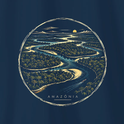 Camiseta Amazônia CAMINHO DAS ÁGUAS - AZUL MARINHO - cód 2438