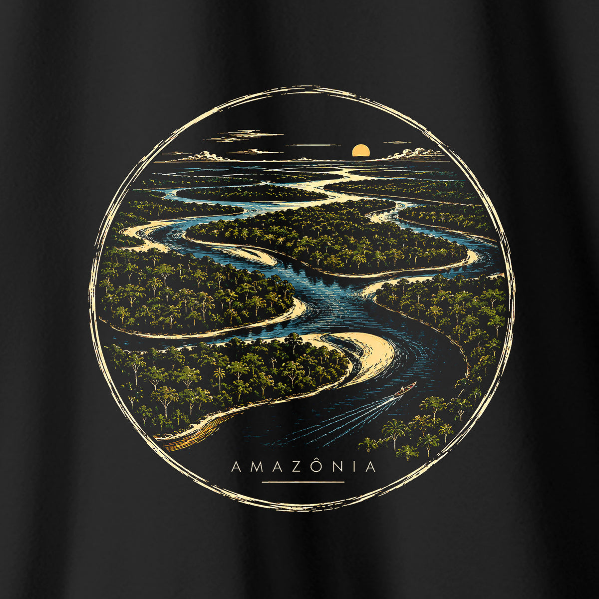 Camiseta Amazônia CAMINHO DAS ÁGUAS - PRETO - cód 2438
