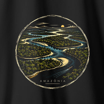Camiseta Amazônia CAMINHO DAS ÁGUAS - PRETO - cód 2438