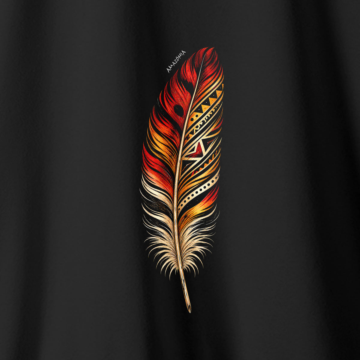 Camiseta Amazônia PENA DA TERRA - PRETO - cód 2446