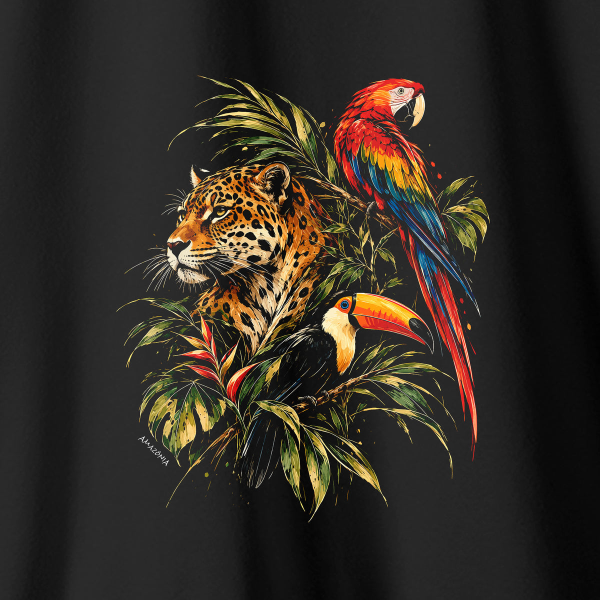 Camiseta Amazônia GUARDIŌES DA FLORESTA - PRETO - cód 2447