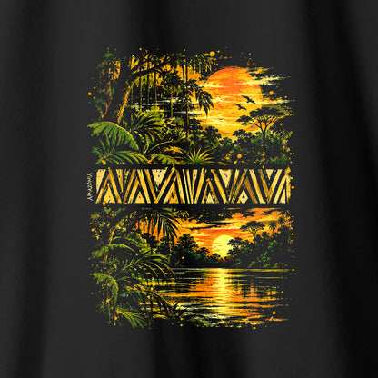 Camiseta Amazônia ENTRE RIOS E FLORESTAS - PRETO - cód 2452