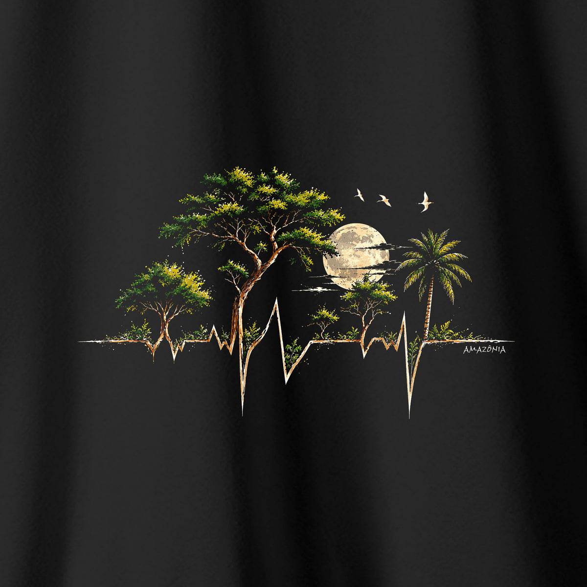 Camiseta Amazônia VIDA DA FLORESTA - PRETO - cód 2458