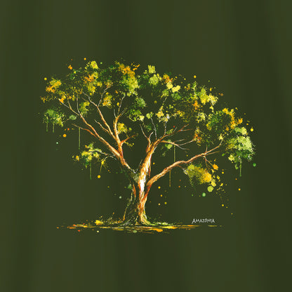 Camiseta Amazônia ÁRVORE ARTE - VERDE ESCURO - cód 2459