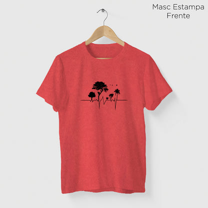 Camiseta Amazônia ISC ELETROCARDIO - VERMELHO ESTONADO - cód 0677