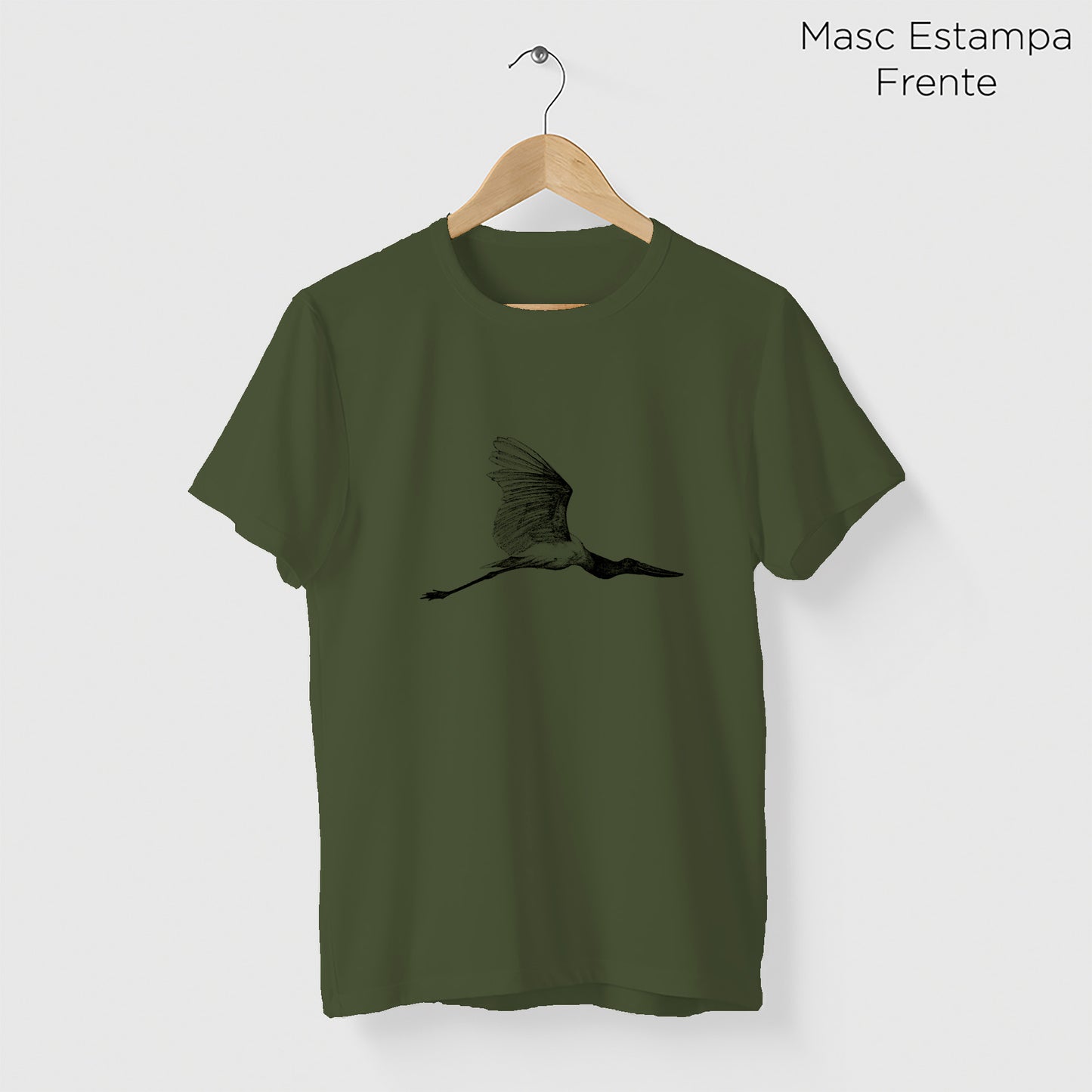 Camiseta Amazônia PANTANAL - TUIUIÚ - VERDE ESCURO - cód 10009