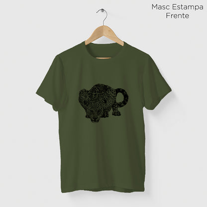 Camiseta Amazônia FOZ DO IGUAÇÚ - ONÇA PINTADA - VERDE ESCURO - cód 10010