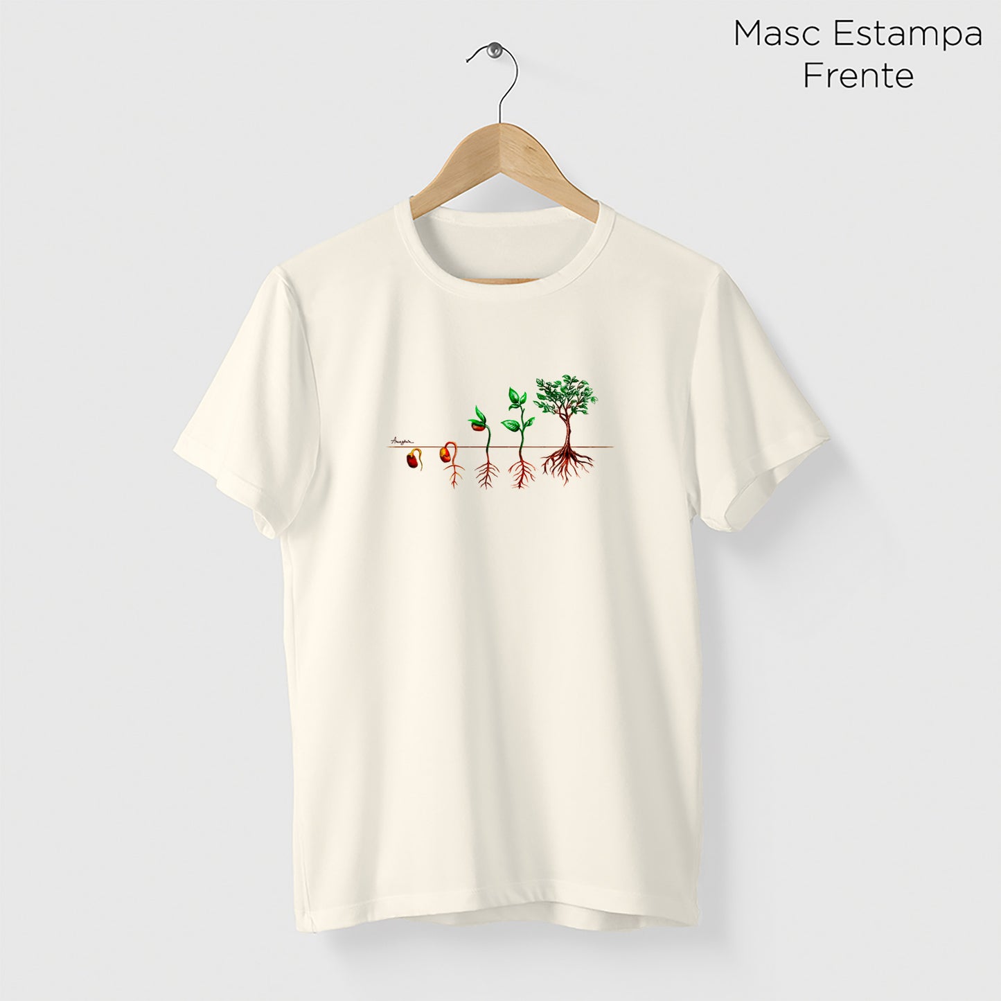 Camiseta Amazônia PLANTE UMA SEMENTE – OFF WHITE - cód 1168