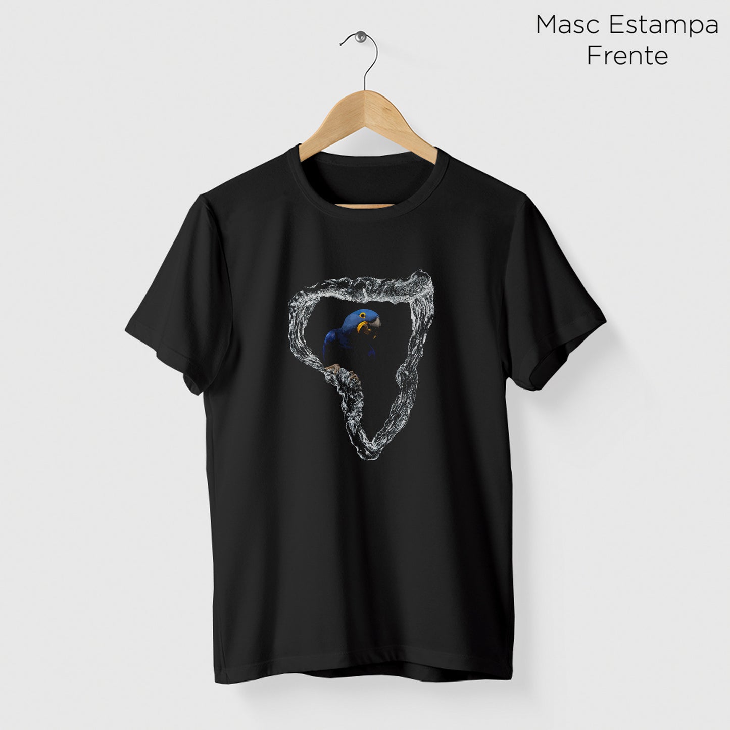 Camiseta Amazônia ONÇAFARI ARARA ÁRVORE - PRETO - cód 2070