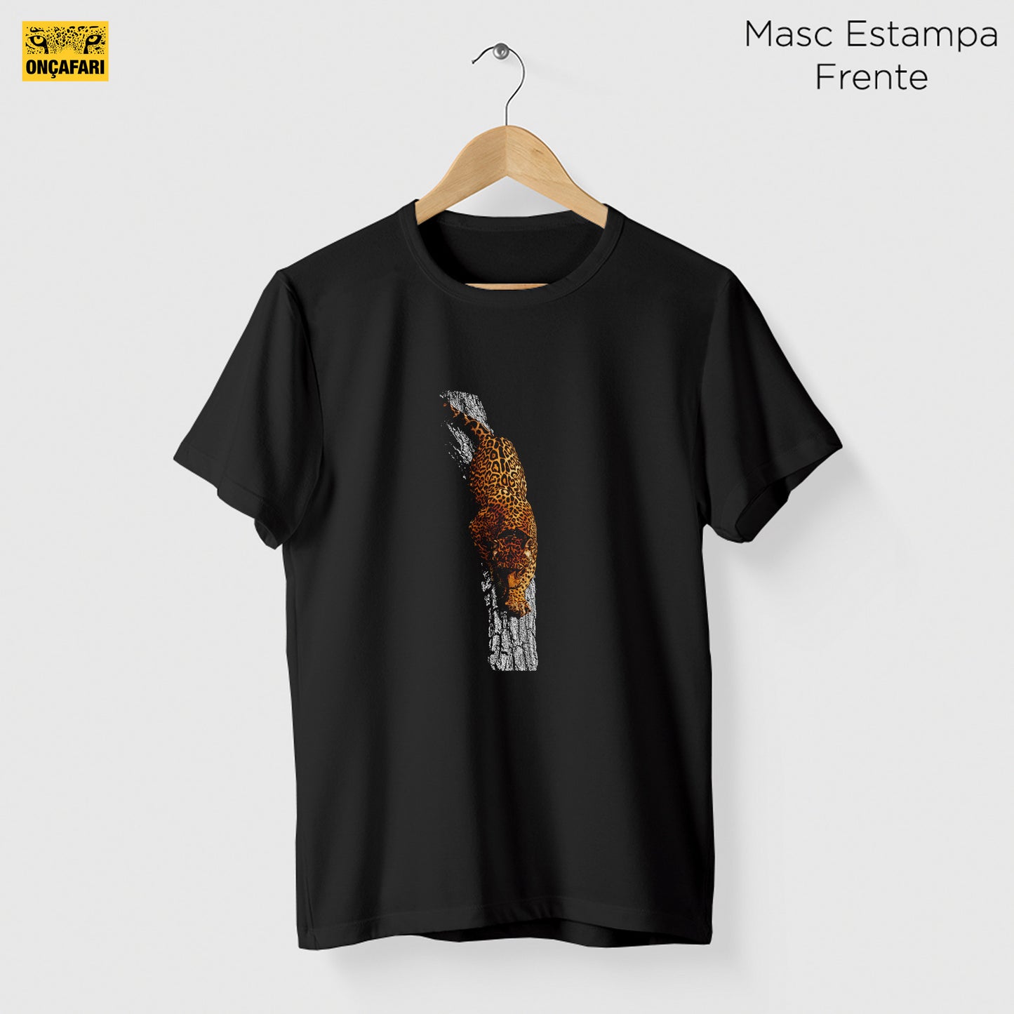 Camiseta Amazônia ONÇAFARI TRONCO - PRETO - cód 2072