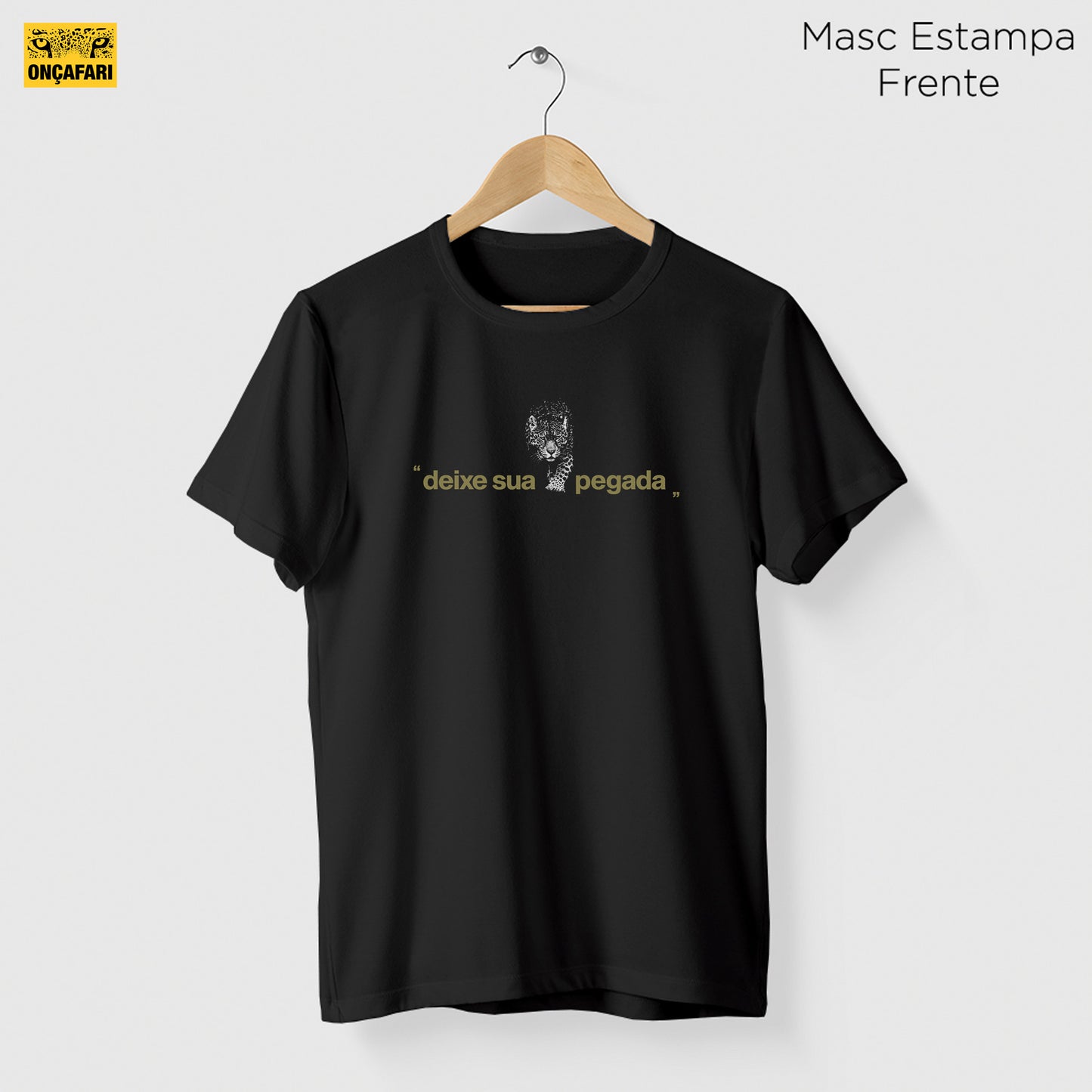 Camiseta Amazônia ONÇAFARI DEIXE SUA PEGADA - PRETO - cód 2075
