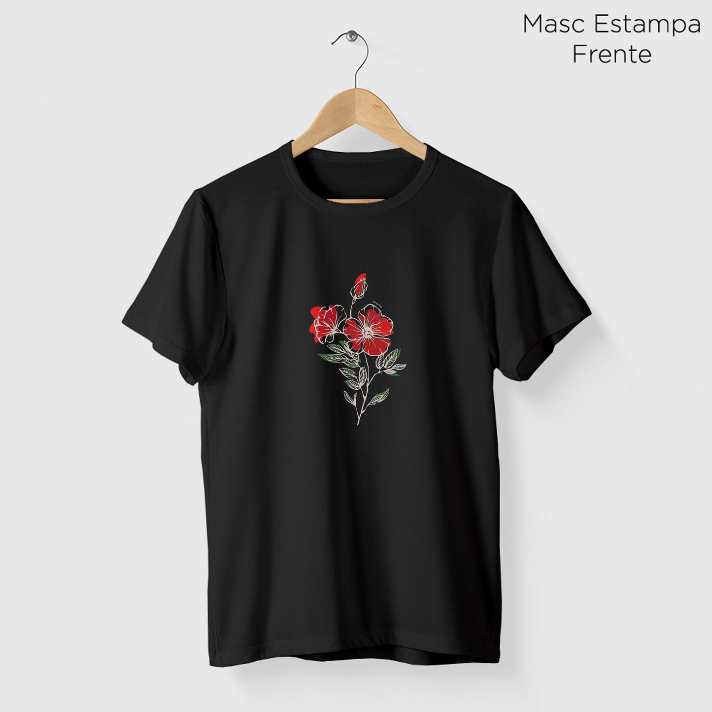 Camiseta Amazônia LINE FLOWER – PRETO - cód 2092