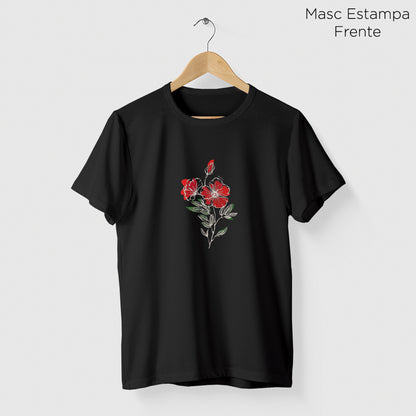 Camiseta Amazônia LINE FLOWER – PRETO - cód 2092