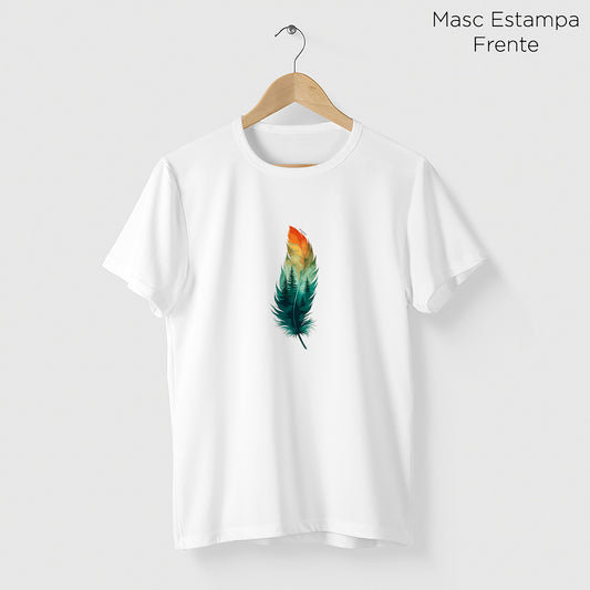 Camiseta Amazônia PENA PAISAGEM - BRANCO - cód 2099