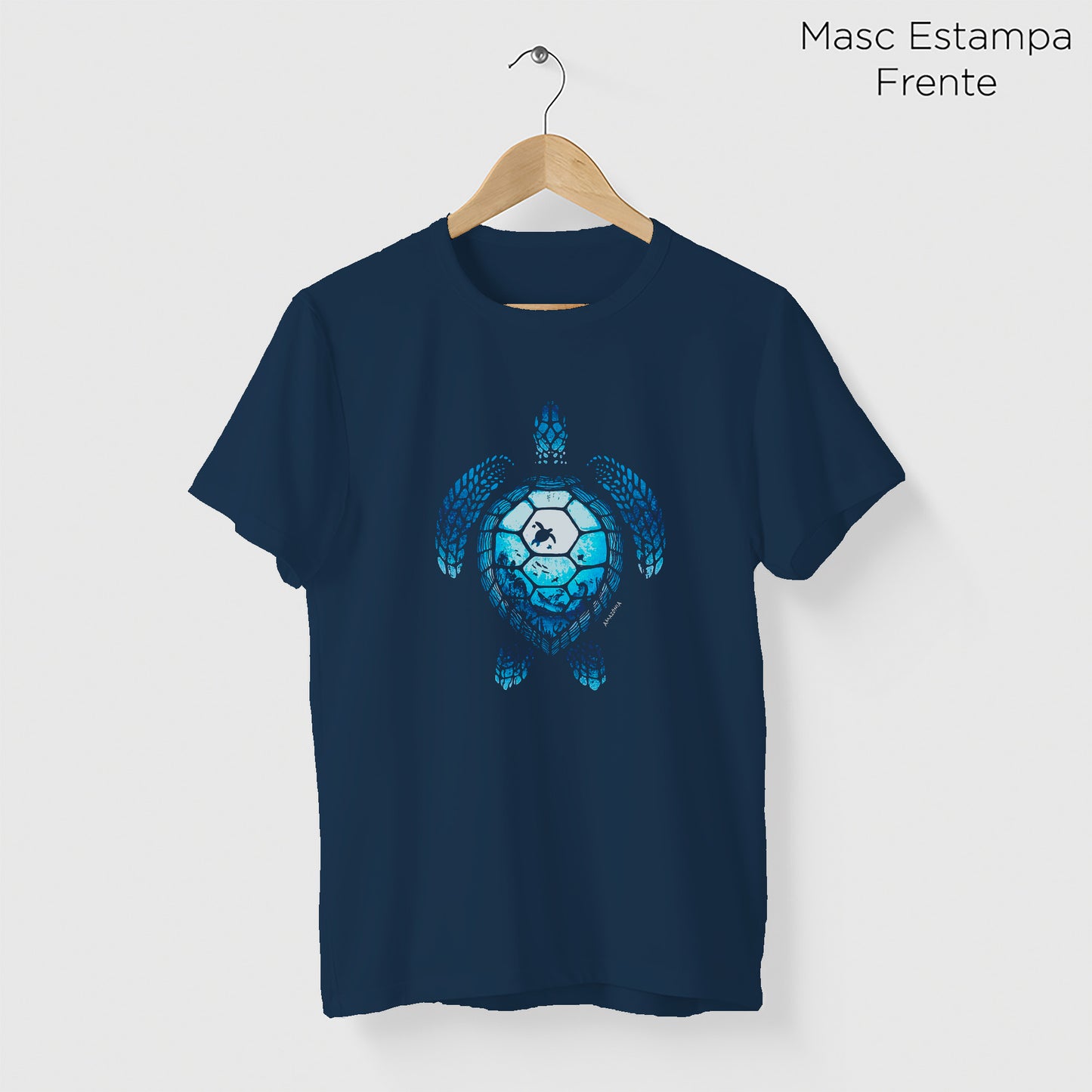 Camiseta Amazônia TARTARUGA OCEANO - AZUL MARINHO - cód 2116