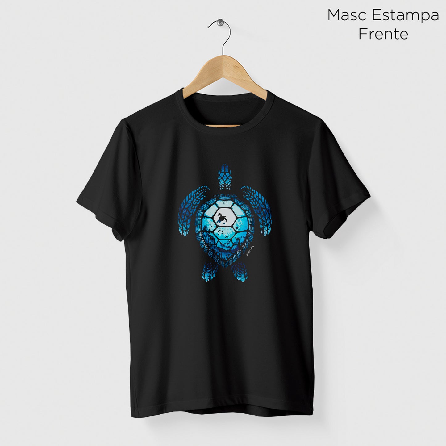 Camiseta Amazônia TARTARUGA OCEANO - PRETO - cód 2116