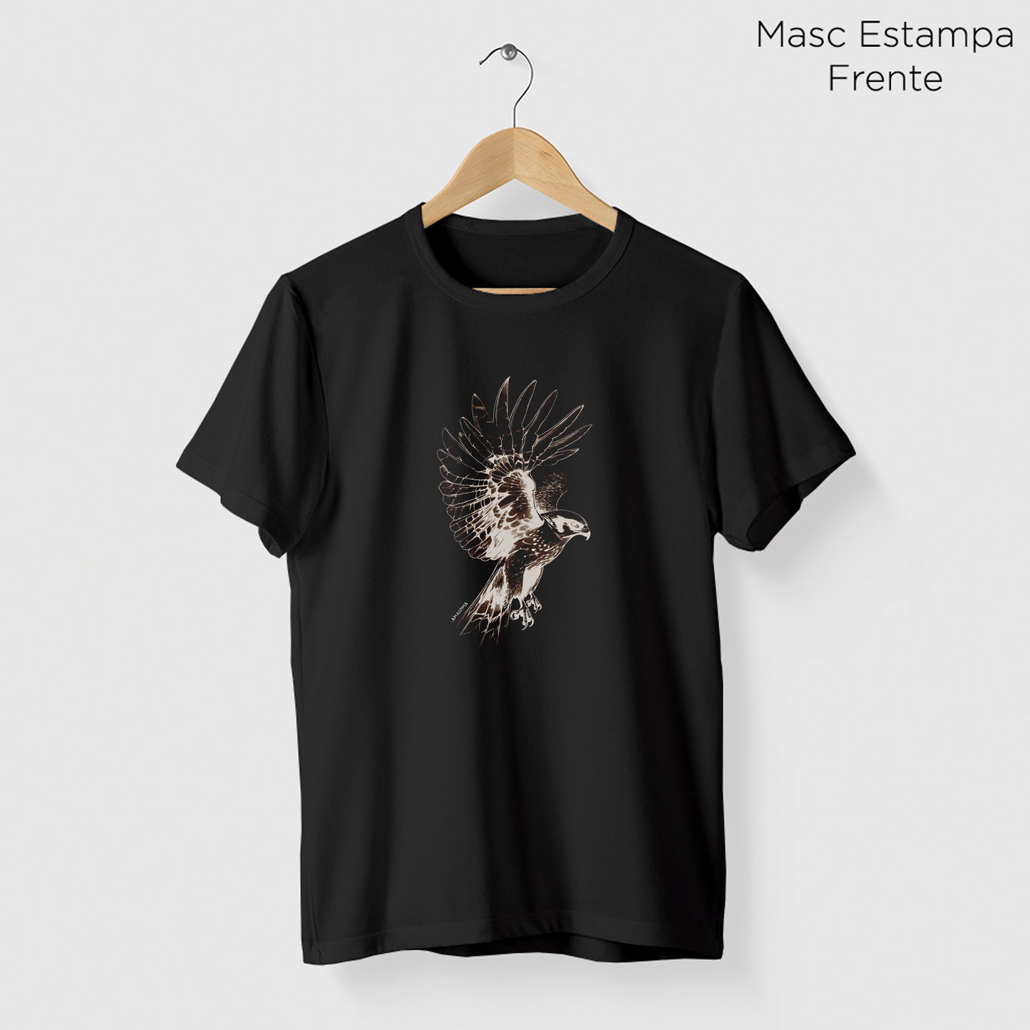 Camiseta Amazônia FALCÃO PEREGRINO - PRETO - cód 2122