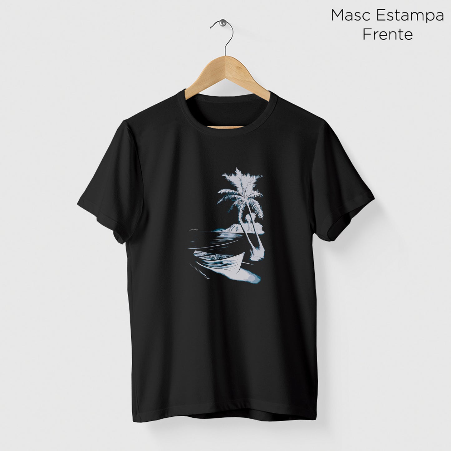 Camiseta Amazônia PRAIA DESERTA - PRETO - cód 2124