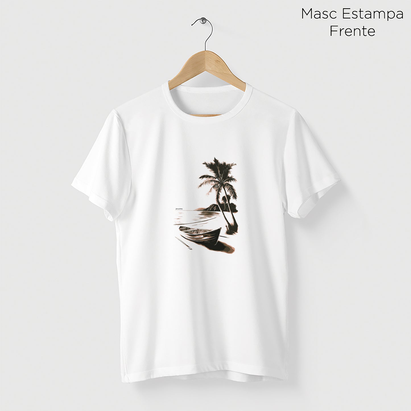 Camiseta Amazônia PRAIA DESERTA - BRANCO - cód 2124