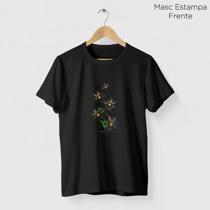 Camiseta Amazônia GOLDEN FLOWER - PRETO - cód 2125