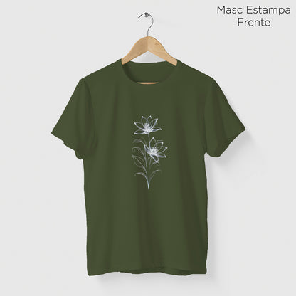Camiseta Amazônia LINHAS FLOR - VERDE ESCURO - cód 2128