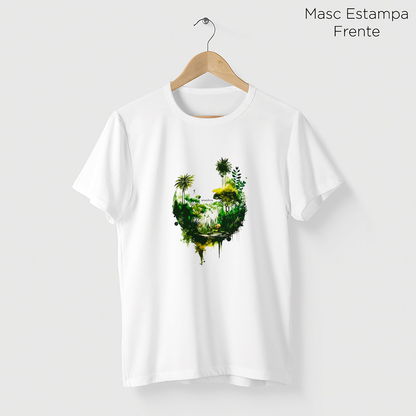 Camiseta Amazônia RIBEIRINHOS FLORESTA - BRANCO - cód 2129