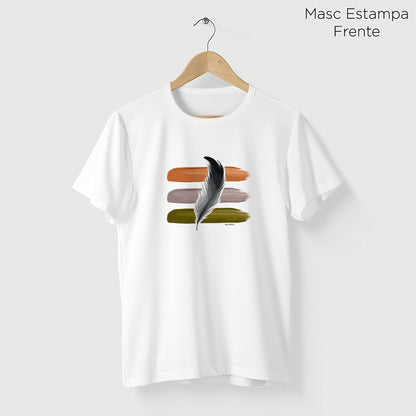 Camiseta Amazônia PENA DE TINTA - BRANCO - cód 2132