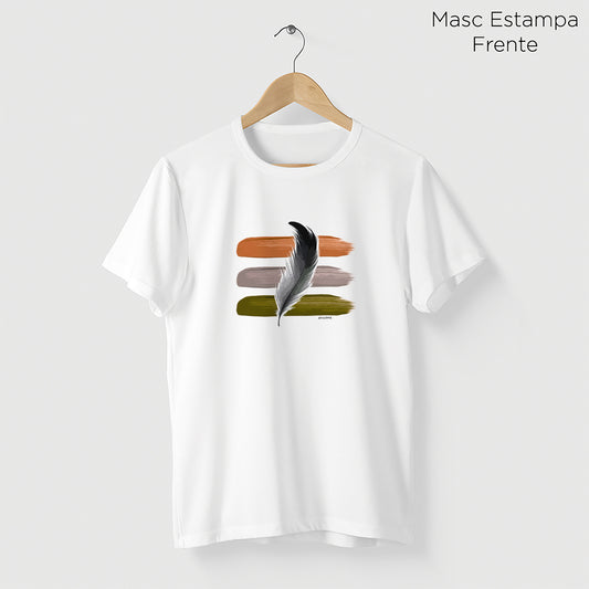 Camiseta Amazônia PENA DE TINTA - BRANCO - cód 2132